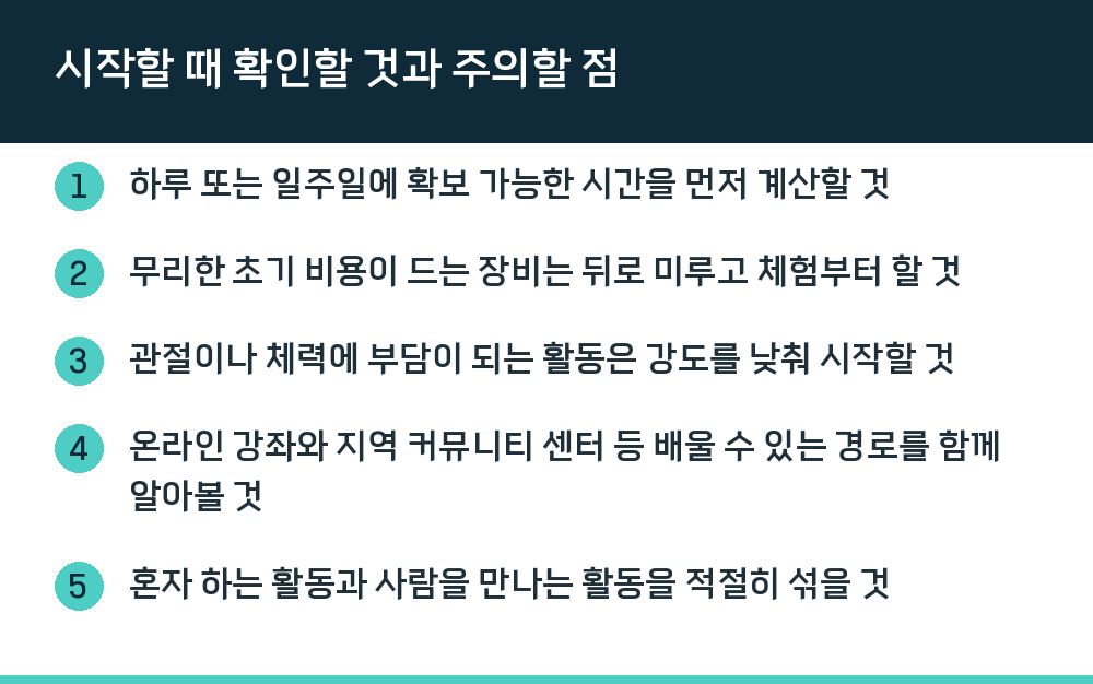 시작할 때 확인할 것과 주의할 점