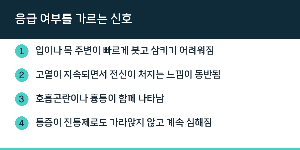 응급 여부를 가르는 신호