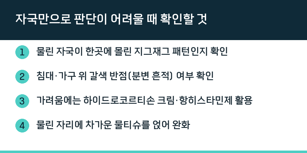 자국만으로 판단이 어려울 때 확인할 것