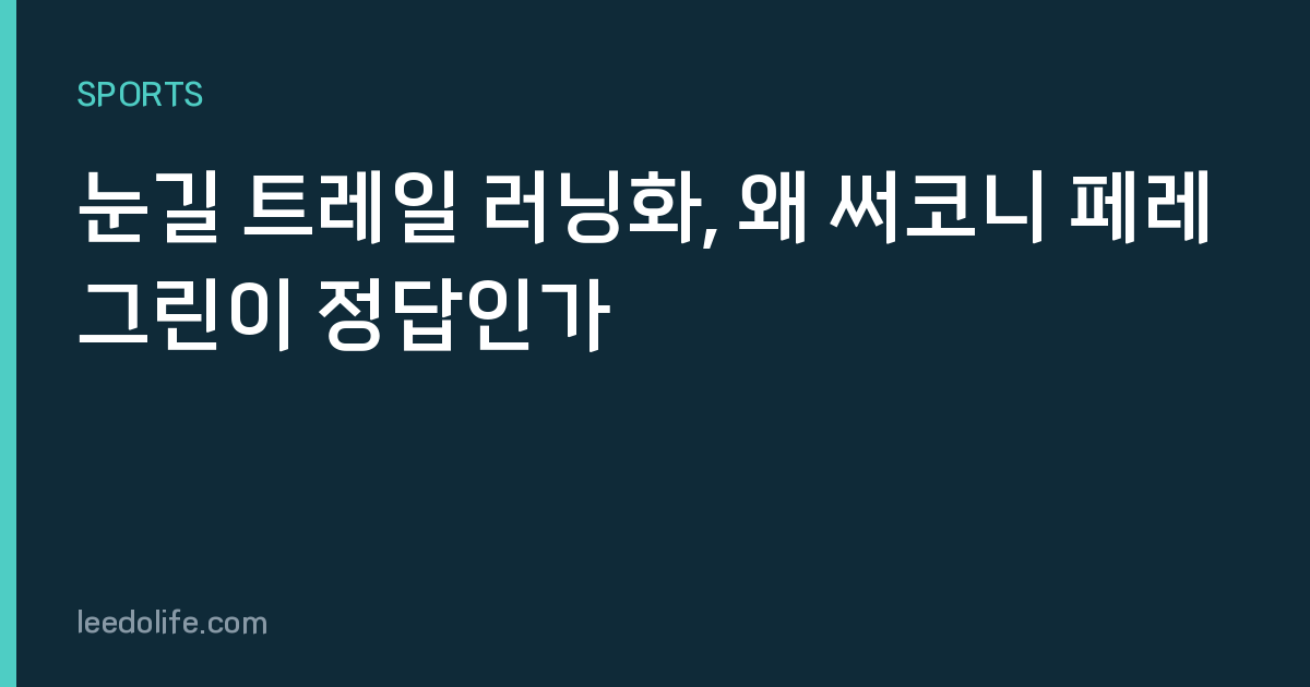 눈길 트레일 러닝화, 왜 써코니 페레그린이 정답인가
