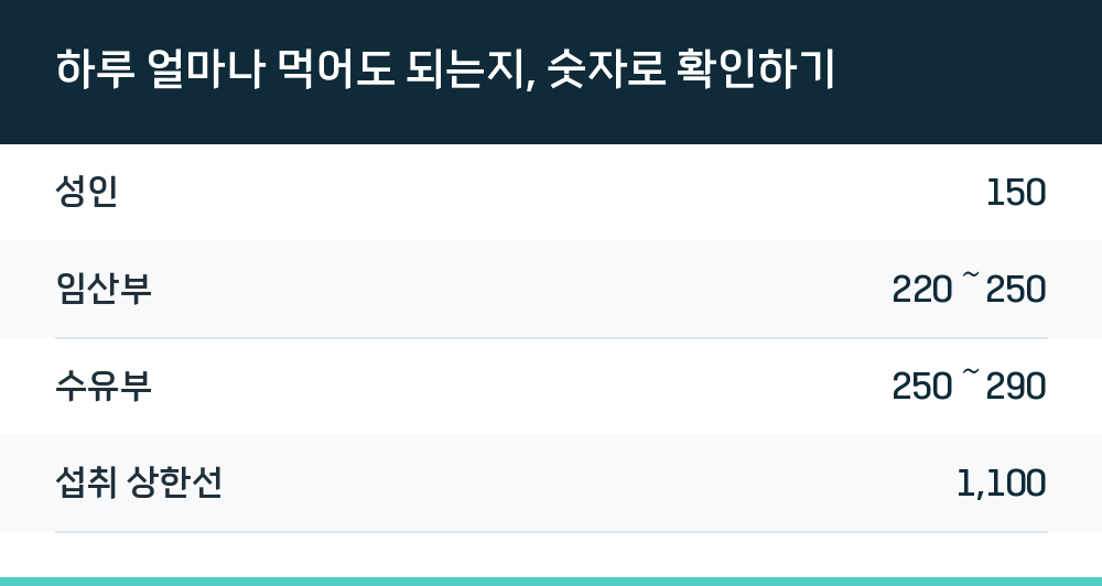하루 얼마나 먹어도 되는지, 숫자로 확인하기