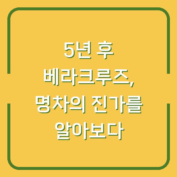5년 후 베라크루즈, 명차의 진가를 알아보다