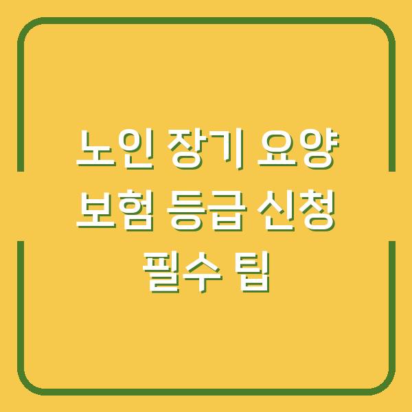 노인 장기 요양 보험 등급 신청 필수 팁