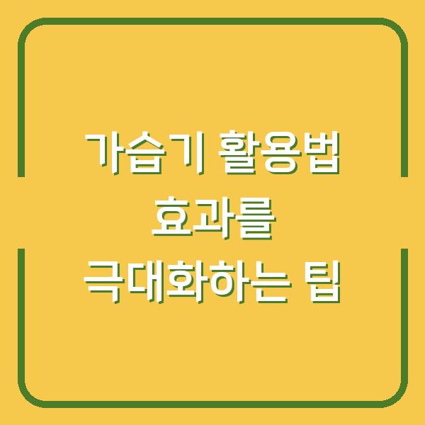 가습기 활용법 효과를 극대화하는 팁