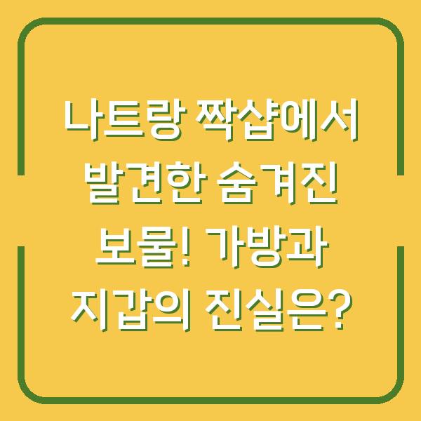 나트랑 짝샵에서 발견한 숨겨진 보물! 가방과 지갑의 진실은?