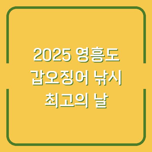 2025 영흥도 갑오징어 낚시 최고의 날