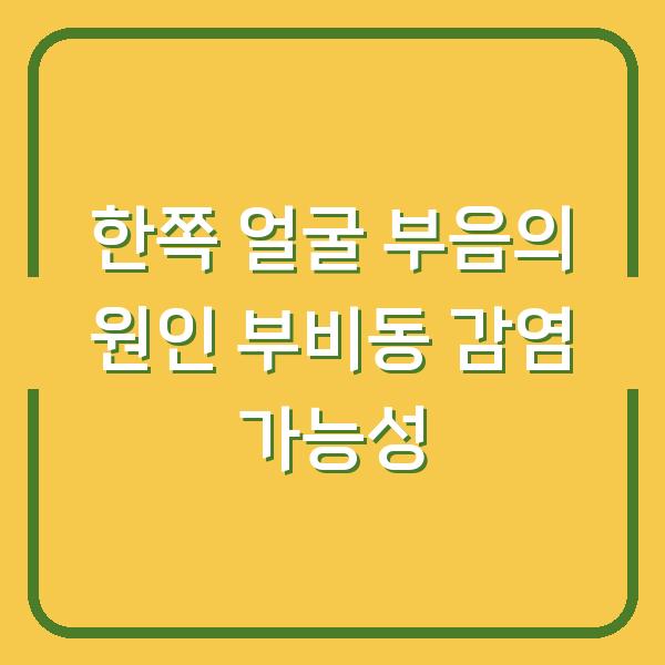 한쪽 얼굴 부음의 원인 부비동 감염 가능성