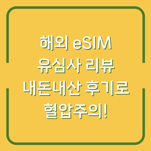 해외 eSIM 유심사 리뷰 내돈내산 후기로 혈압주의!