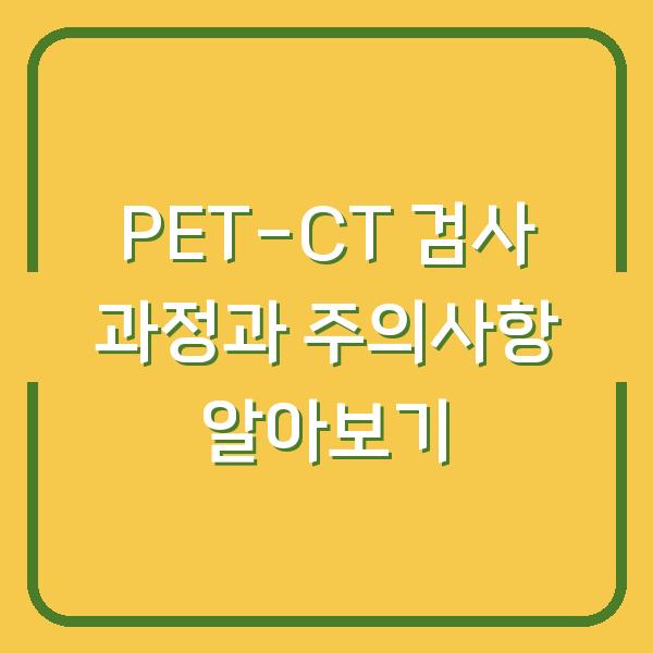 PET-CT 검사 과정과 주의사항 알아보기