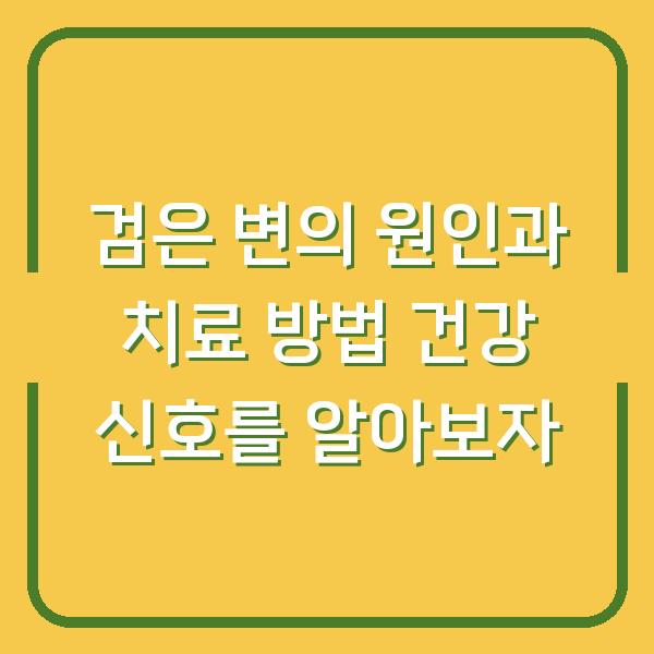 검은 변의 원인과 치료 방법 건강 신호를 알아보자
