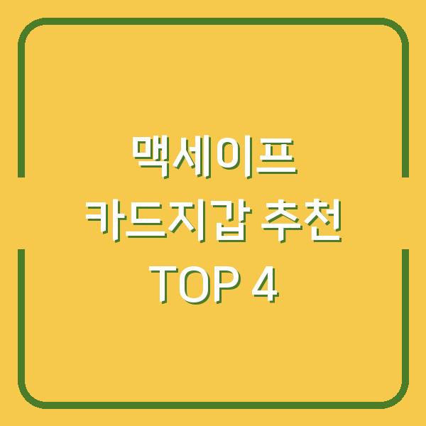 맥세이프 카드지갑 추천 TOP 4
