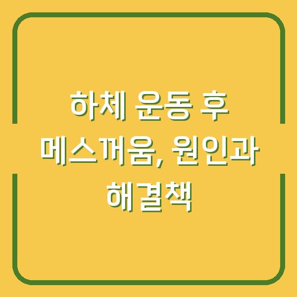 하체 운동 후 메스꺼움, 원인과 해결책