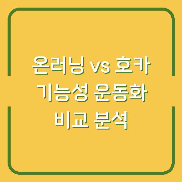 온러닝 vs 호카 기능성 운동화 비교 분석