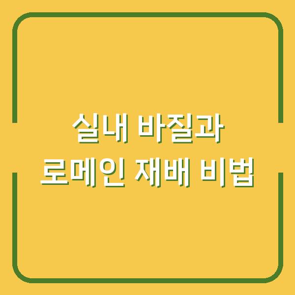 실내 바질과 로메인 재배 비법
