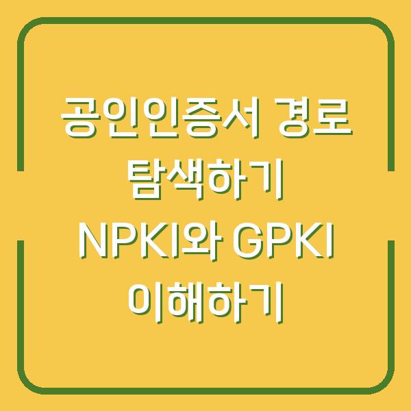 공인인증서 경로 탐색하기 NPKI와 GPKI 이해하기