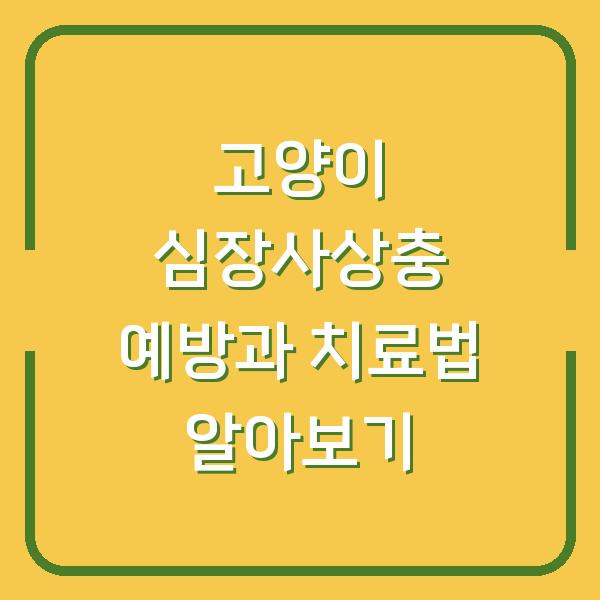 고양이 심장사상충 예방과 치료법 알아보기