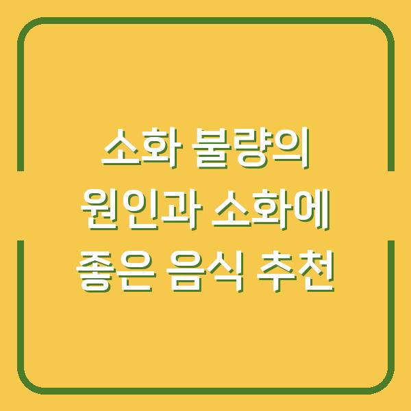 소화 불량의 원인과 소화에 좋은 음식 추천