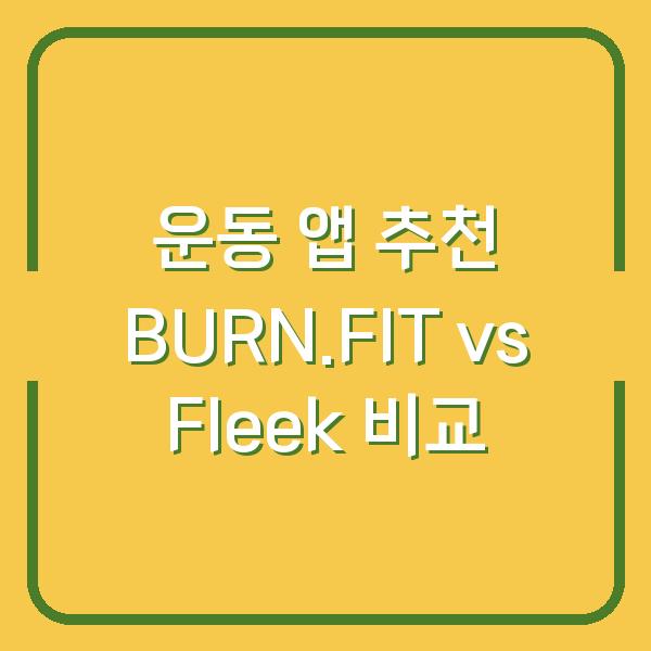 운동 앱 추천 BURN.FIT vs Fleek 비교