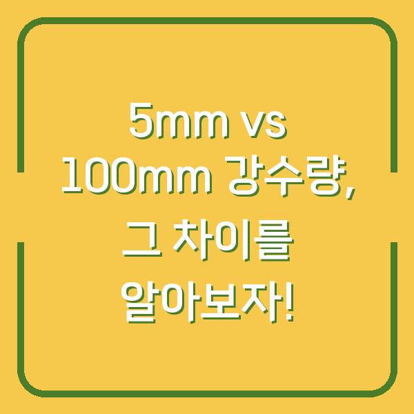 5mm vs 100mm 강수량, 그 차이를 알아보자!