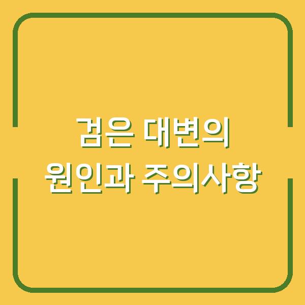 검은 대변의 원인과 주의사항