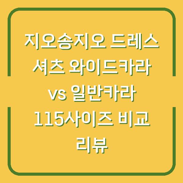 지오송지오 드레스 셔츠 와이드카라 vs 일반카라 115사이즈 비교 리뷰