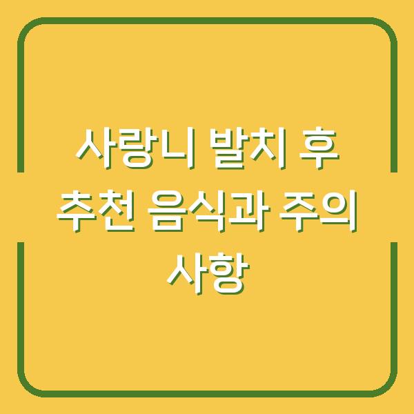 사랑니 발치 후 추천 음식과 주의 사항