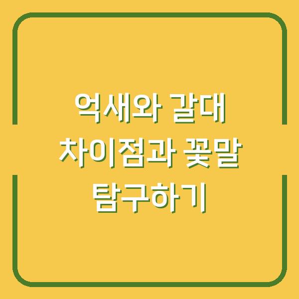 억새와 갈대 차이점과 꽃말 탐구하기