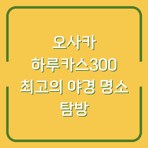 오사카 하루카스300 최고의 야경 명소 탐방