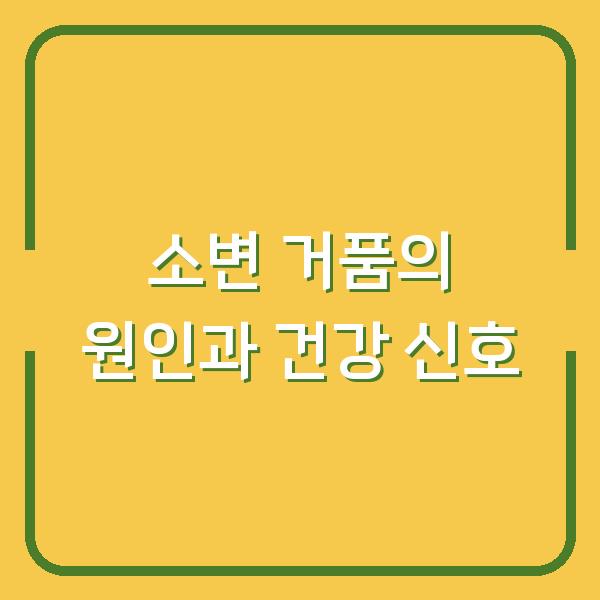 소변 거품의 원인과 건강 신호
