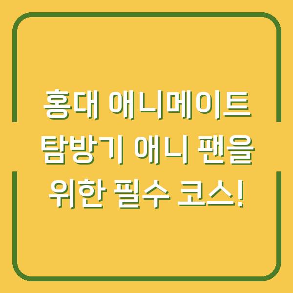 홍대 애니메이트 탐방기 애니 팬을 위한 필수 코스!