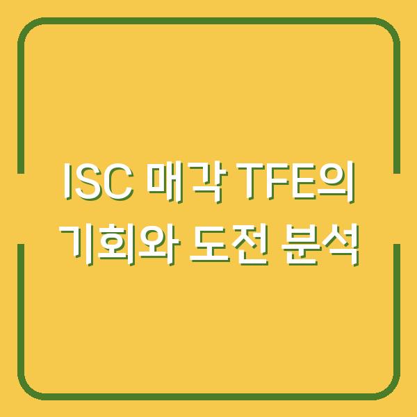 ISC 매각 TFE의 기회와 도전 분석