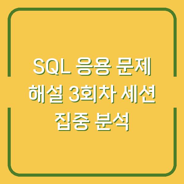 SQL 응용 문제 해설 3회차 세션 집중 분석