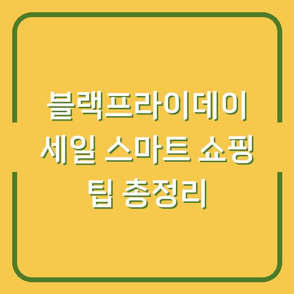 블랙프라이데이 세일 스마트 쇼핑 팁 총정리