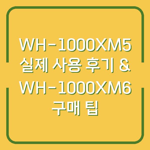 WH-1000XM5 실제 사용 후기 & WH-1000XM6 구매 팁
