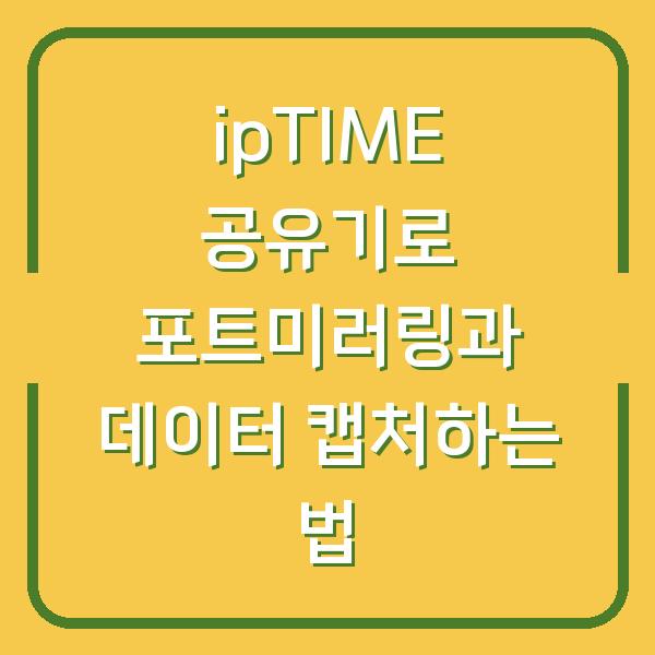 ipTIME 공유기로 포트미러링과 데이터 캡처하는 법
