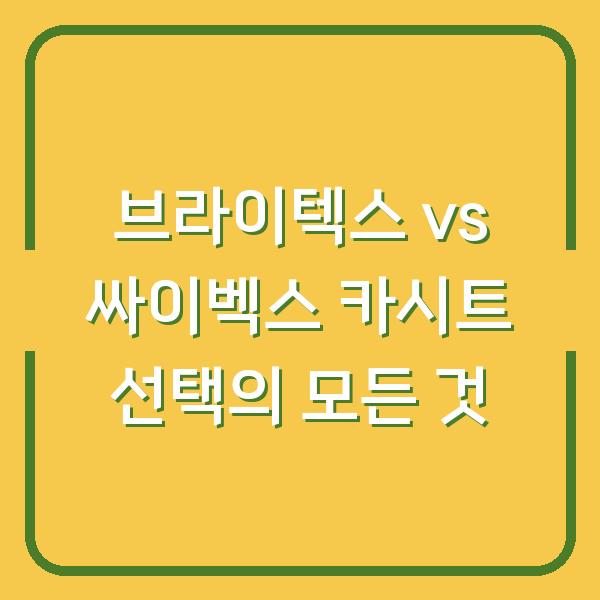 브라이텍스 vs 싸이벡스 카시트 선택의 모든 것
