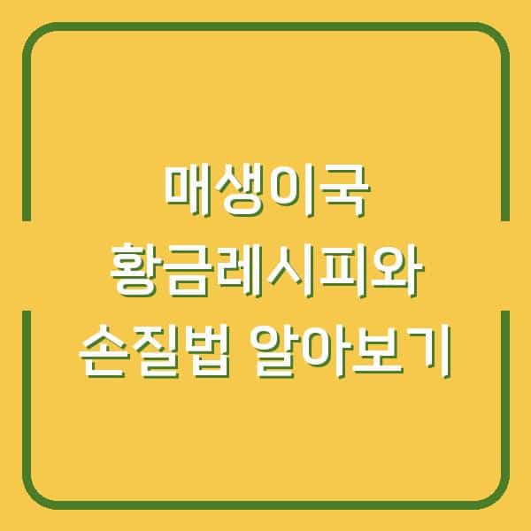 매생이국 황금레시피와 손질법 알아보기