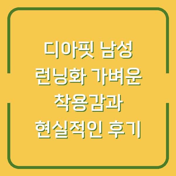 디아핏 남성 런닝화 가벼운 착용감과 현실적인 후기