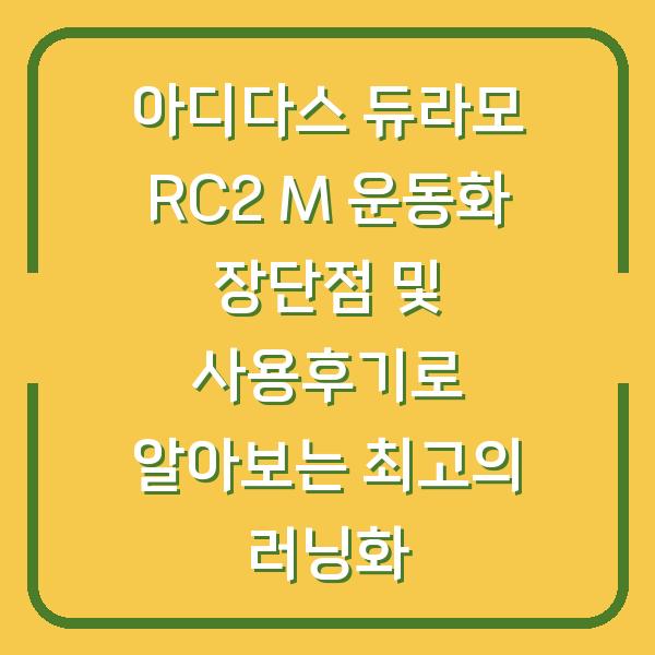 아디다스 듀라모 RC2 M 운동화 장단점 및 사용후기로 알아보는 최고의 러닝화