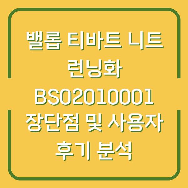 밸롭 티바트 니트 런닝화 BS02010001 장단점 및 사용자 후기 분석