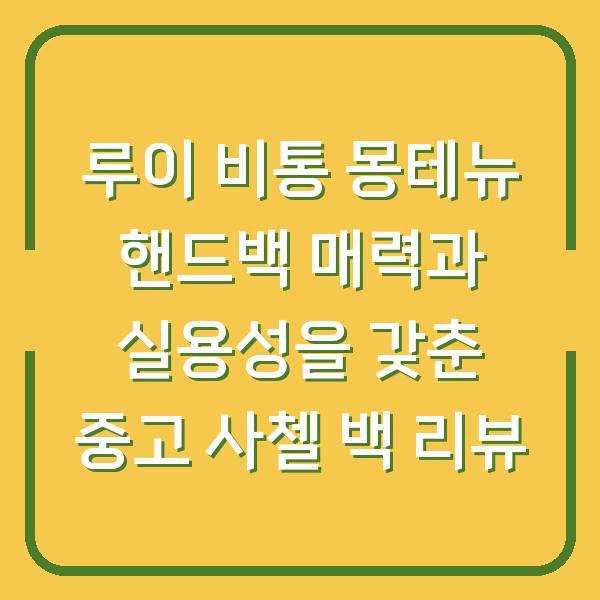 루이 비통 몽테뉴 핸드백 매력과 실용성을 갖춘 중고 사첼 백 리뷰