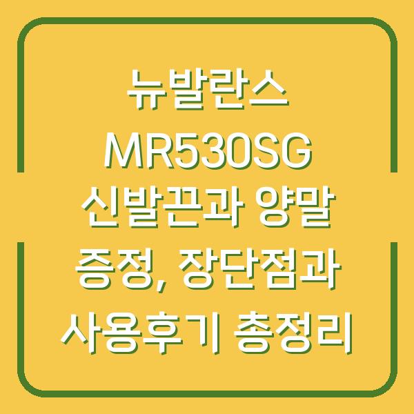 뉴발란스 MR530SG 신발끈과 양말 증정, 장단점과 사용후기 총정리