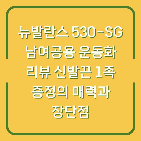 뉴발란스 530-SG 남여공용 운동화 리뷰 신발끈 1족 증정의 매력과 장단점