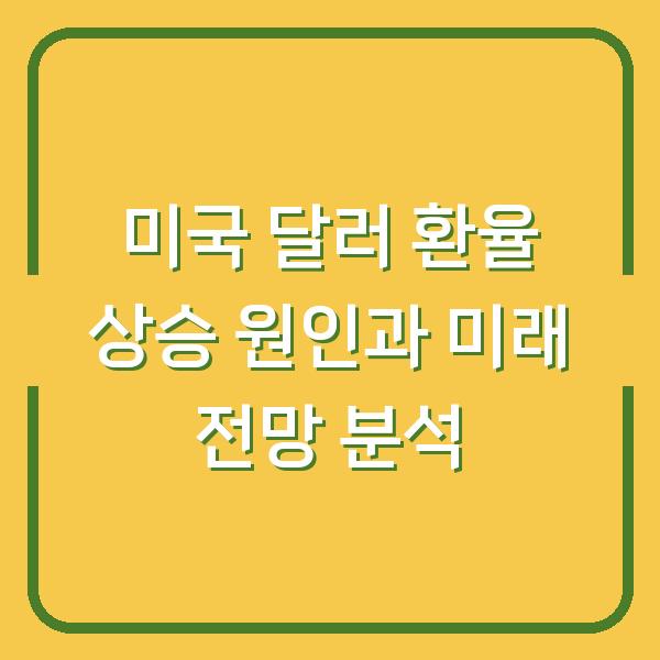 미국 달러 환율 상승 원인과 미래 전망 분석