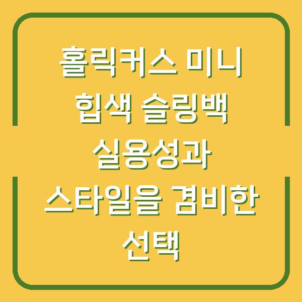 홀릭커스 미니 힙색 슬링백 실용성과 스타일을 겸비한 선택