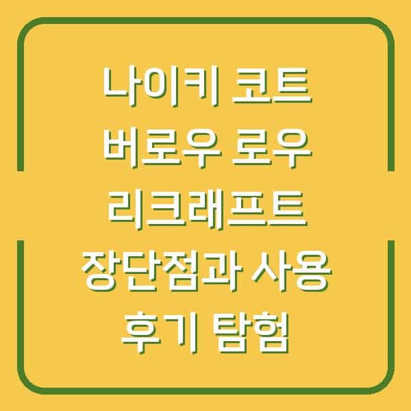 나이키 코트 버로우 로우 리크래프트 장단점과 사용 후기 탐험