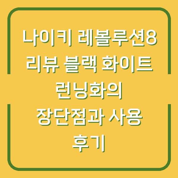 나이키 레볼루션8 리뷰 블랙 화이트 런닝화의 장단점과 사용 후기