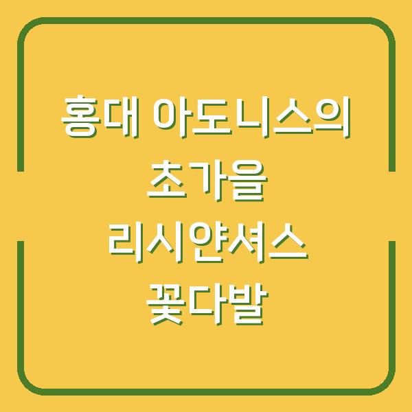 홍대 아도니스의 초가을 리시얀셔스 꽃다발