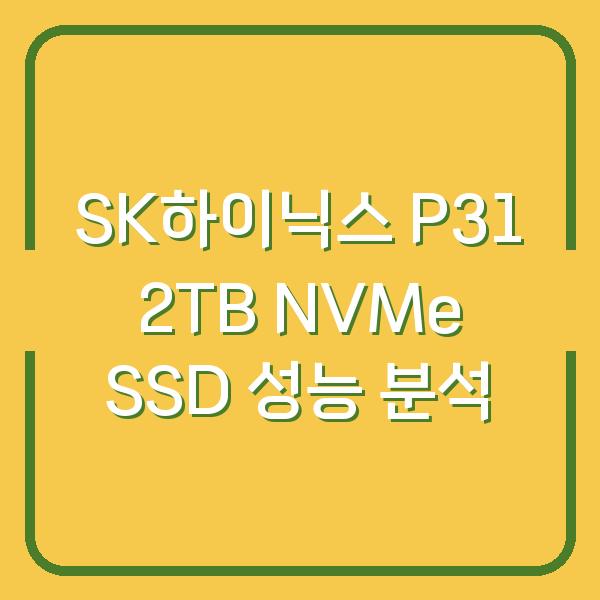 SK하이닉스 P31 2TB NVMe SSD 성능 분석