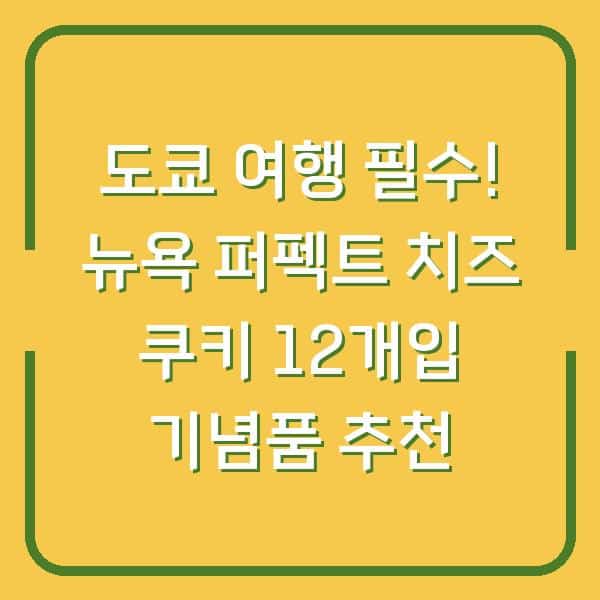 도쿄 여행 필수! 뉴욕 퍼펙트 치즈 쿠키 12개입 기념품 추천